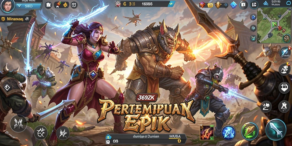Tangkapan layar gameplay menampilkan pertempuran tim yang mendebarkan.