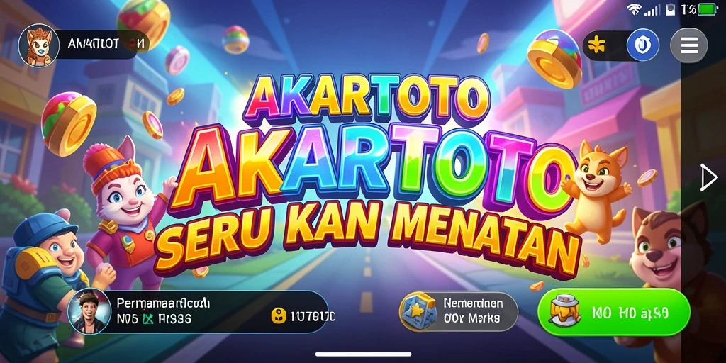 Tampilan gameplay AKARTOTO yang seru dan penuh warna.