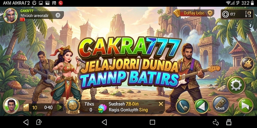 Screenshot utama menunjukkan pemain menjelajahi dunia terbuka CAKRA777.