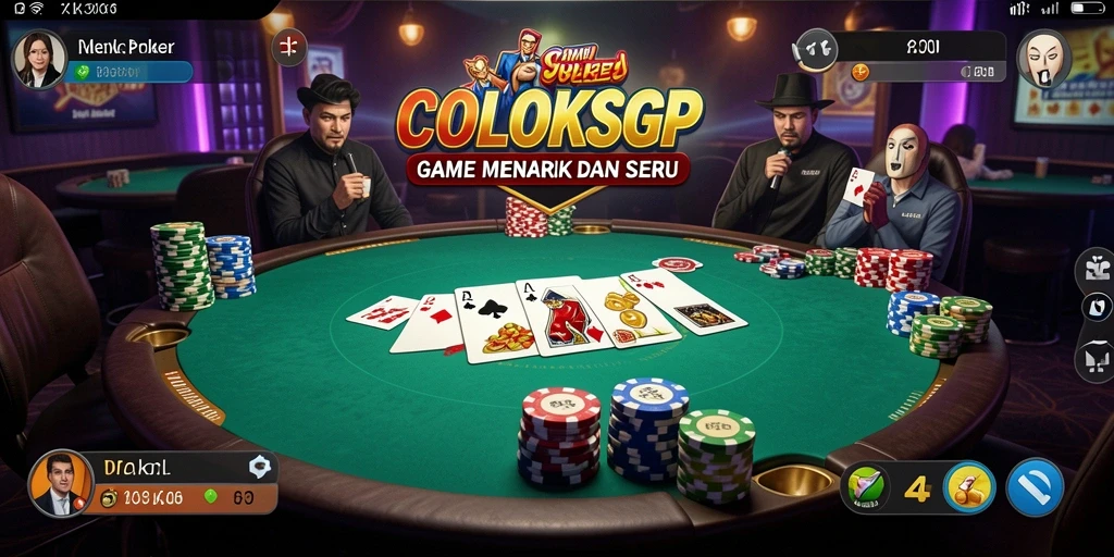 Screenshot COLOKSGP menampilkan gameplay yang mendebarkan saat bermain Poker.
