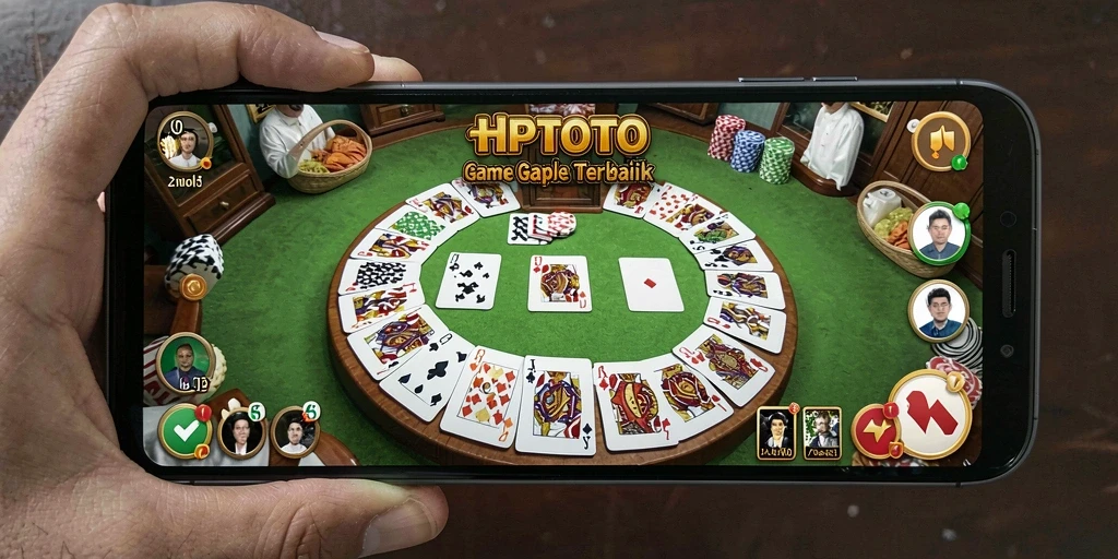 Tampilan gameplay seru HPTOTO dalam permainan Gaple.