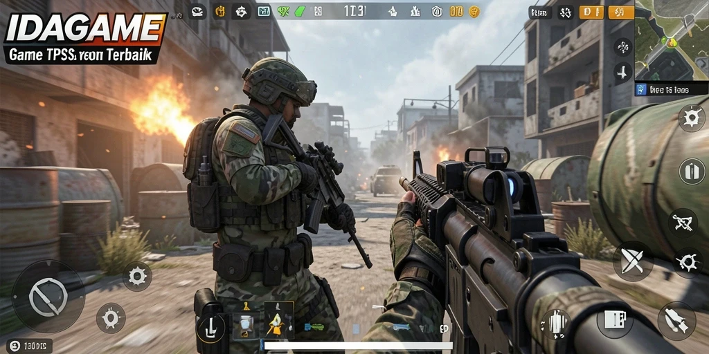 Screenshot gameplay IDAGAME menampilkan aksi tempur yang seru.