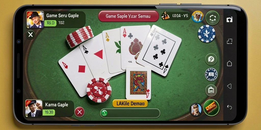 Screenshot KAKRP menampilkan gameplay seru Gaple.