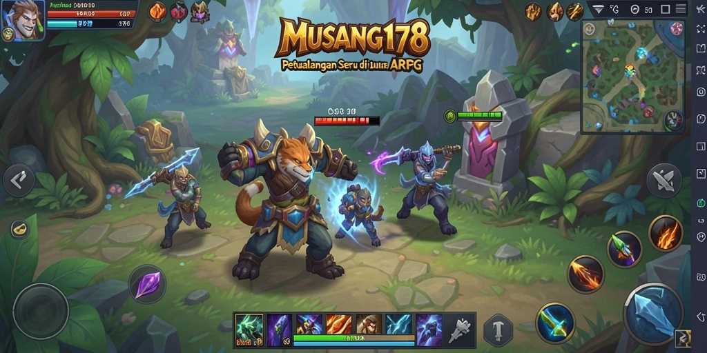 Tampilan aksi mendebarkan dalam gameplay ARPG MUSANG178.