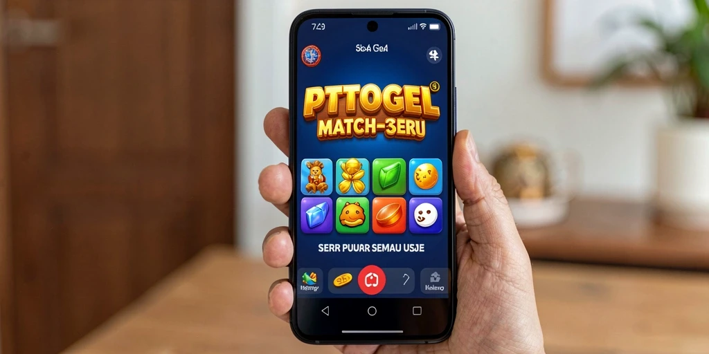 Screenshot utama PTTOGEL menampilkan gameplay Match-3 yang seru.