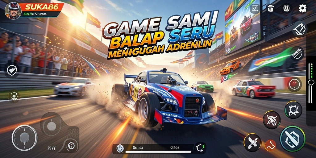 Tampilan menegangkan dari balapan di SUKA86 yang penuh aksi.