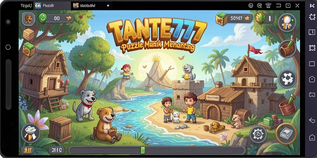 Tampilan screenshot TANTE777 menunjukkan gameplay menarik dan berwarna-warni dari puzzle.