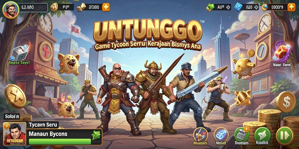 Screenshot UNTUNGGO menampilkan gameplay menarik dengan elemen Tycoon yang mendebarkan.